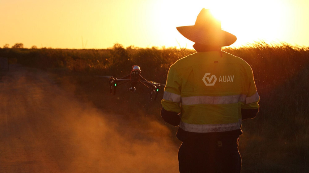 AUAV team member flying drone